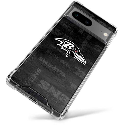 NFL Baltimore Ravens Black & White Google Pixel 7a Clear Case